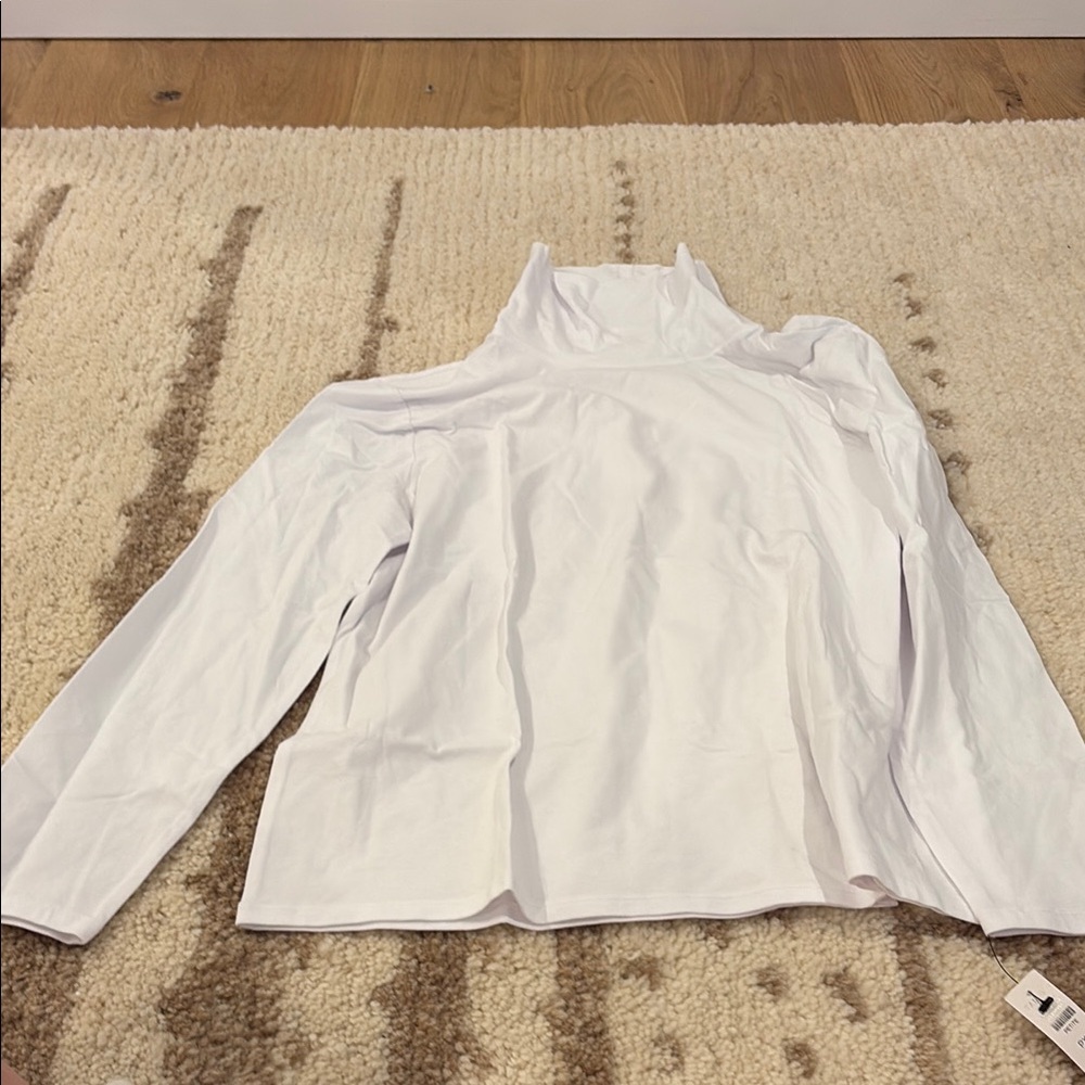 White Long Sleeve Turtleneck Top Talbots size XL petite